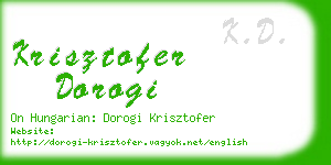 krisztofer dorogi business card